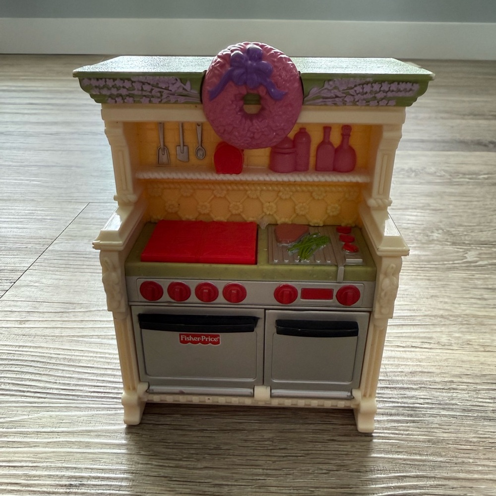 2/$20 Vintage Fisher-Price Loving Family Dollhouse Kitchen Stove Oven